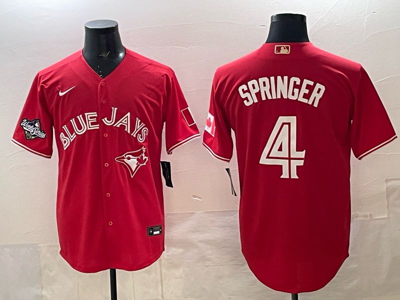 Men 2025 Toronto Blue Jays #4 Springer red Game Nike MLB Jersey 003->toronto blue jays->MLB Jersey